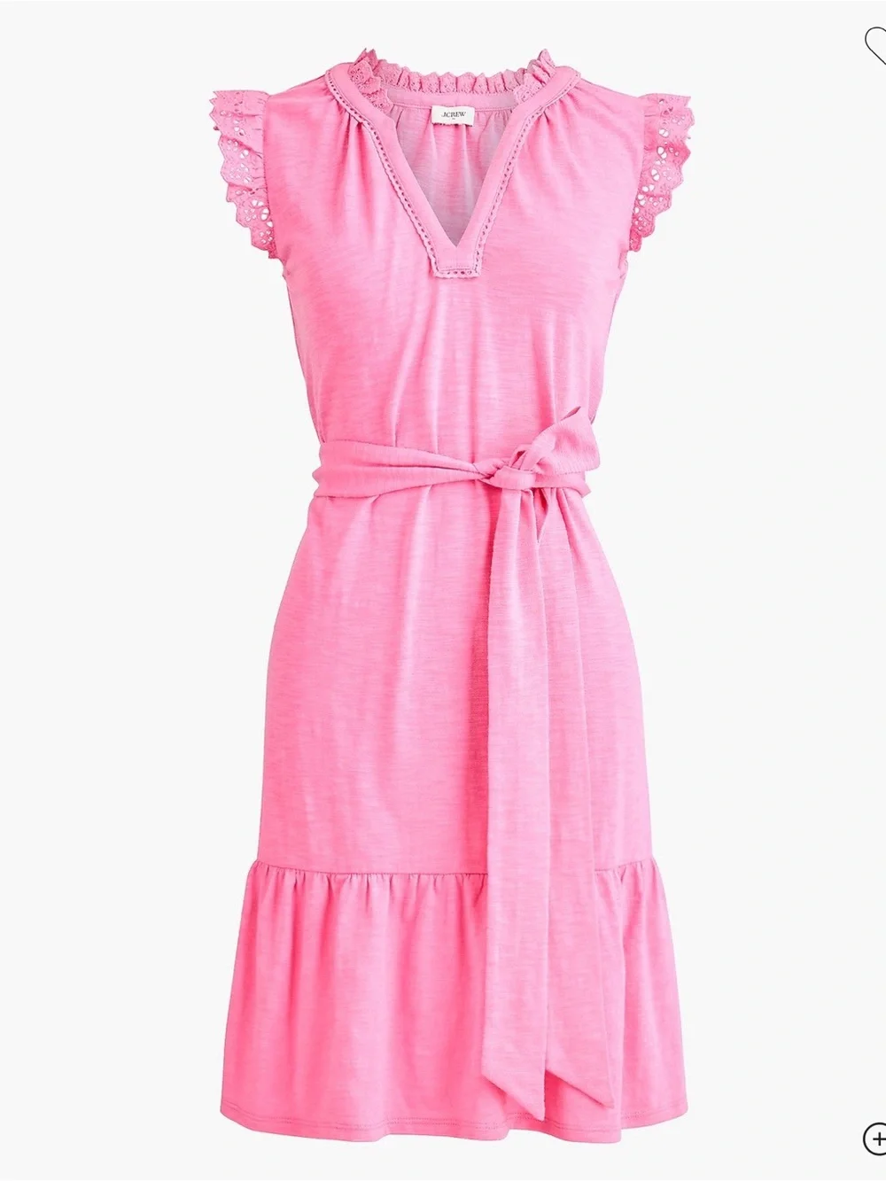 J. Crew Bright Bubblegum Knit Flutter-Sleeve Mini Dress XL NWT